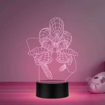 Spider Man Face Night Lamp with multicolored